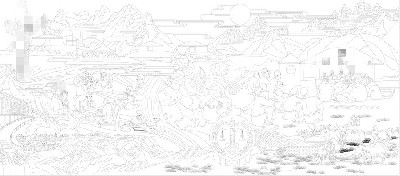 法院浮雕壁畫原創(chuàng)手繪設(shè)計稿