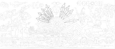 民族團(tuán)結(jié)浮雕雕塑原創(chuàng)手繪設(shè)計(jì)稿