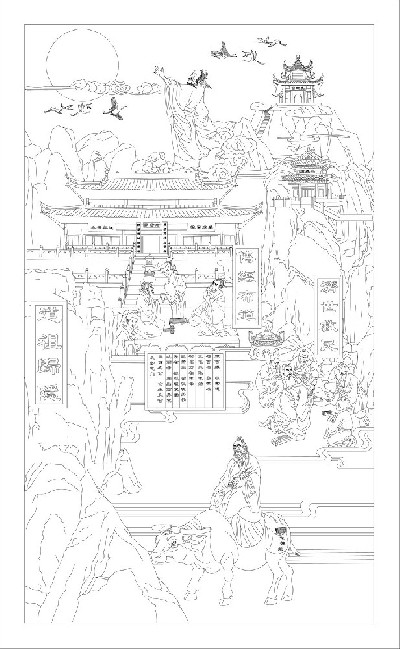 人文歷史浮雕雕塑原創(chuàng)手繪設(shè)計稿