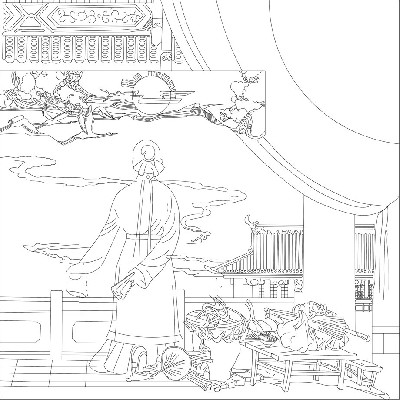 人文歷史浮雕雕塑原創(chuàng)手繪設(shè)計稿