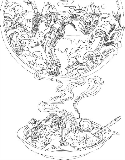 鄉(xiāng)村振興浮雕雕塑原創(chuàng)手繪設(shè)計(jì)稿