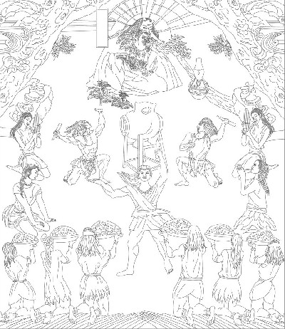 鄉(xiāng)村振興浮雕雕塑原創(chuàng)手繪設(shè)計(jì)稿