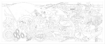 紅色黨建浮雕雕塑原創(chuàng)手繪設(shè)計(jì)稿