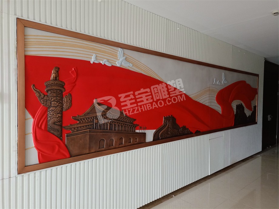 鍛銅浮雕萬(wàn)里長(zhǎng)城壁畫(huà)紫銅黃銅定制