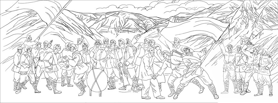 紅軍長(zhǎng)征黨建展廳浮雕原創(chuàng)設(shè)計(jì)稿