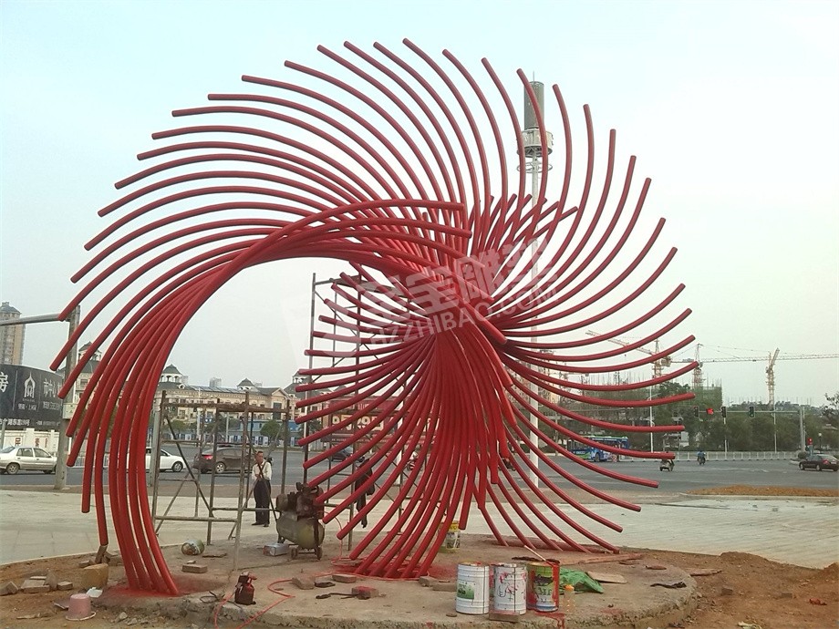 城市抽象線(xiàn)條不銹鋼雕塑定制