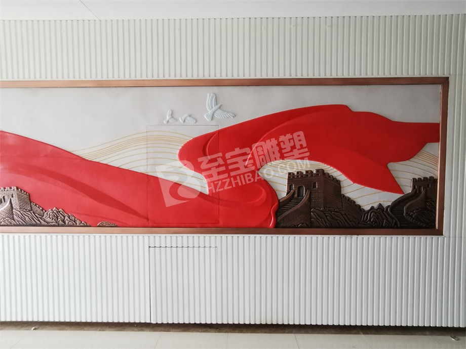 鍛銅浮雕萬(wàn)里長(zhǎng)城壁畫(huà)紫銅黃銅定制