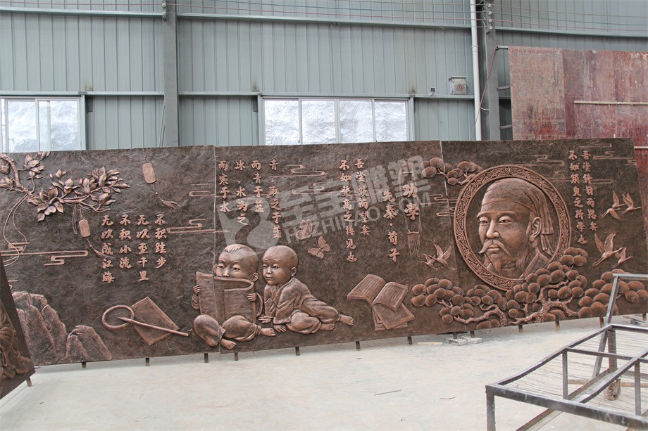 校園文化學(xué)校玻璃鋼仿紫銅浮雕玻璃鋼仿鑄銅雕塑圓雕設(shè)計(jì)定制