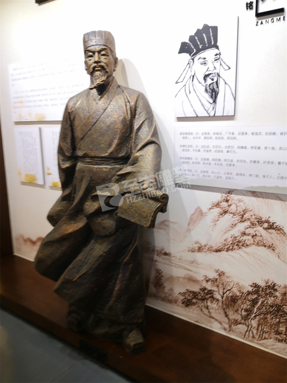 博物館展廳展陳玻璃鋼仿鑄銅人物雕塑玻璃鋼仿黃銅雕塑圓雕設(shè)計(jì)定制