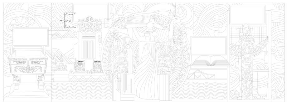 浮雕壁畫原創(chuàng)手繪設(shè)計稿