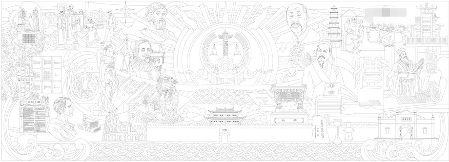 法院浮雕雕塑壁畫原創(chuàng)手繪設(shè)計稿