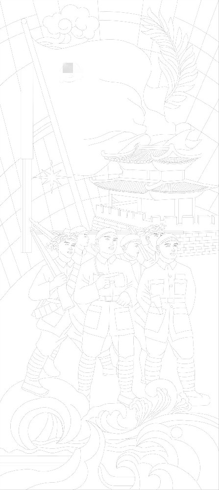 紅色黨建浮雕雕塑原創(chuàng)手繪設(shè)計(jì)稿