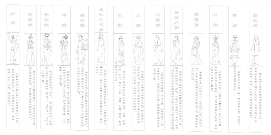 民族團結浮雕雕塑原創(chuàng)手繪設計稿