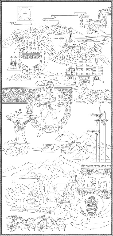 人文歷史浮雕雕塑原創(chuàng)手繪設(shè)計稿