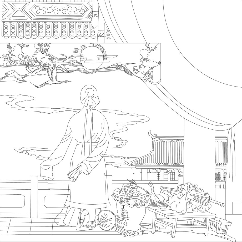 人文歷史浮雕雕塑原創(chuàng)手繪設(shè)計稿