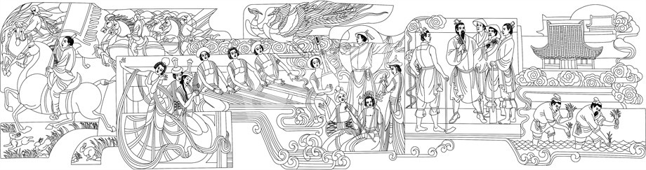 人文歷史浮雕雕塑原創(chuàng)手繪設計稿