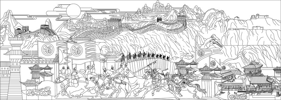 人文歷史浮雕雕塑原創(chuàng)手繪設計稿