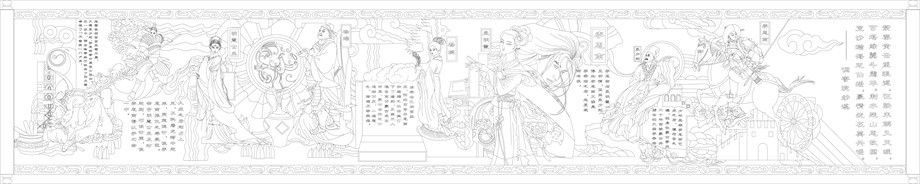 人文歷史浮雕雕塑原創(chuàng)手繪設(shè)計稿