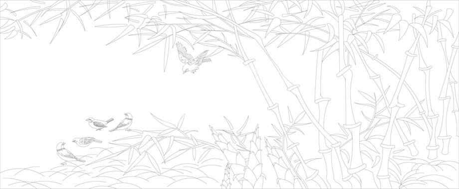 山水風景浮雕雕塑原創(chuàng)手繪設計稿