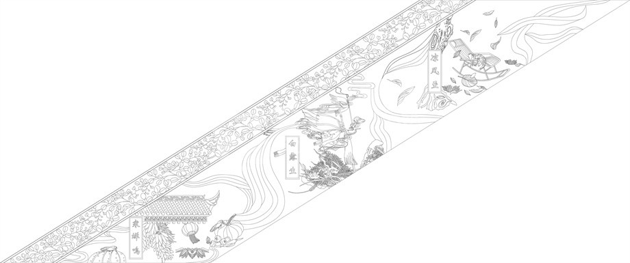 鄉(xiāng)村振興浮雕雕塑原創(chuàng)手繪設(shè)計稿