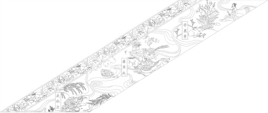 鄉(xiāng)村振興浮雕雕塑原創(chuàng)手繪設(shè)計稿