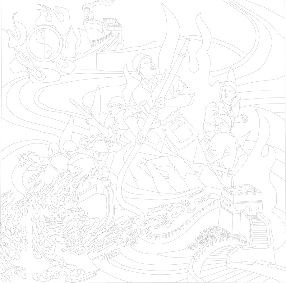 紅色黨建浮雕雕塑原創(chuàng)手繪設(shè)計稿