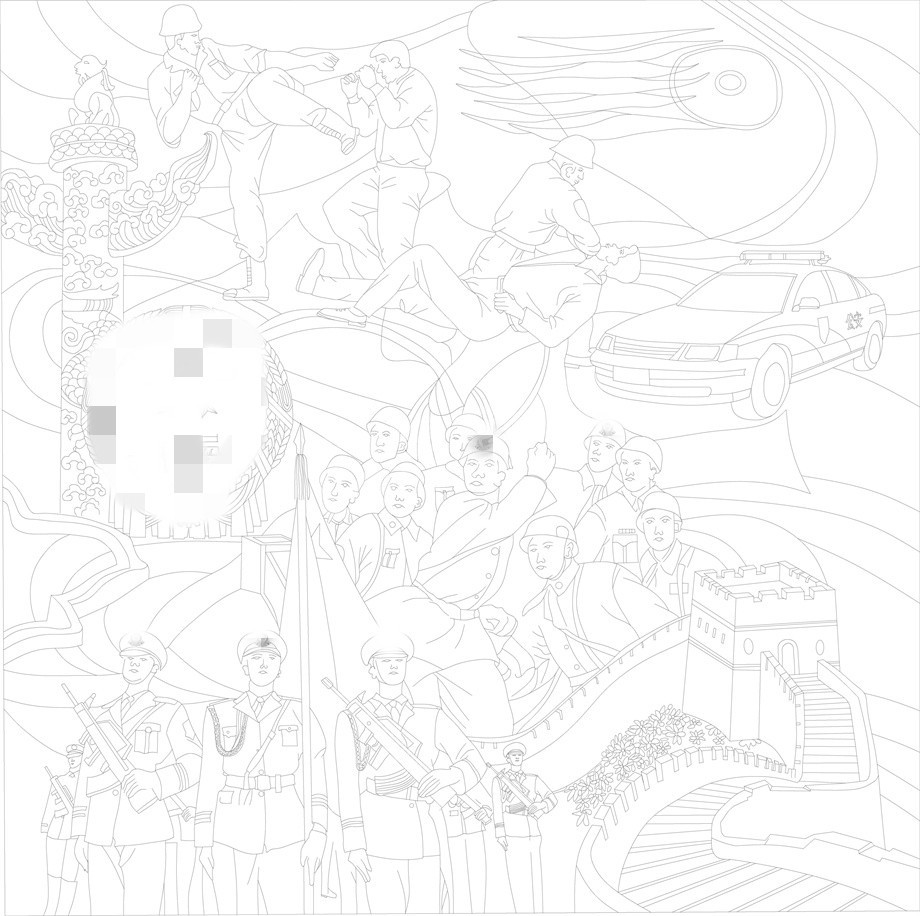 紅色黨建浮雕雕塑原創(chuàng)手繪設(shè)計(jì)稿