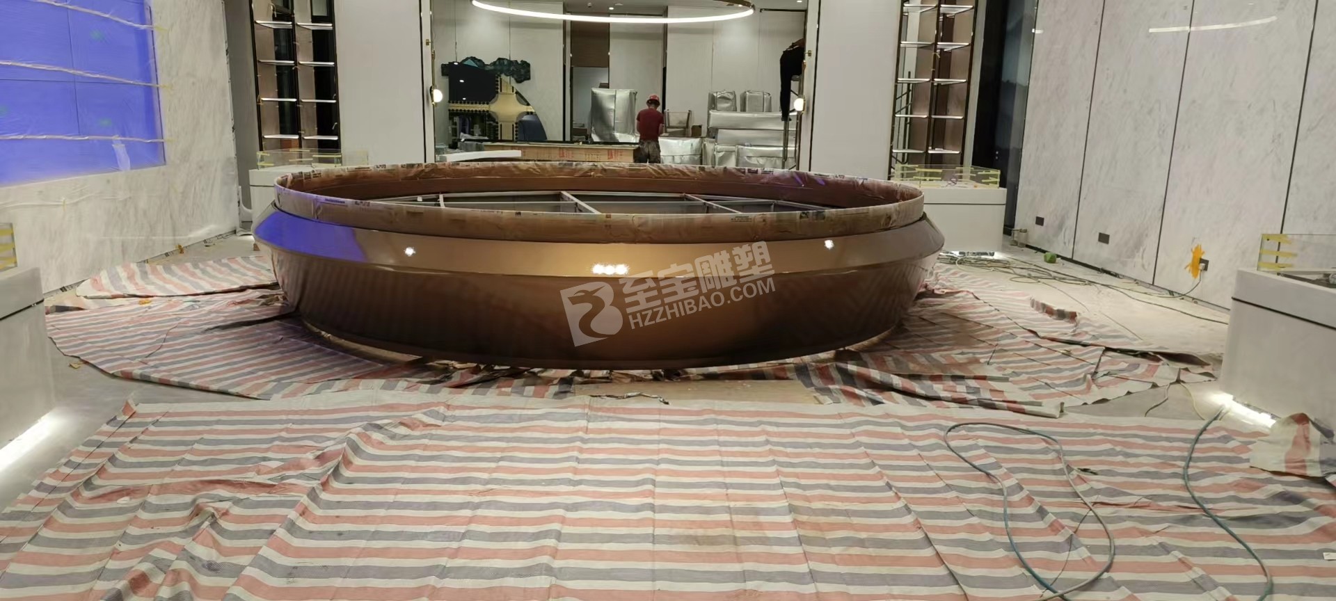 銅陵銅官區(qū)城投太學(xué)里營銷中心電鍍不銹鋼水吧臺雕塑